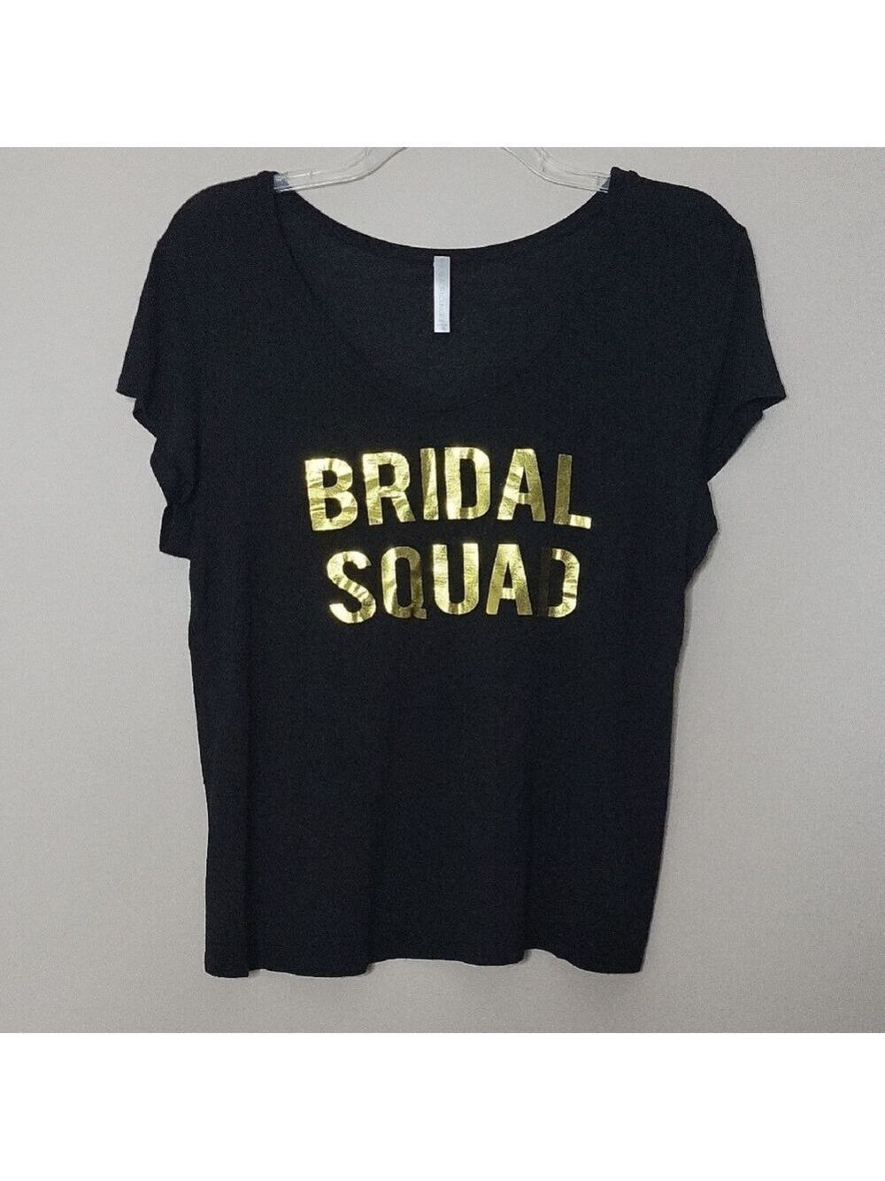 Womens Loungewear | Black Bridal Squad T-Shirt with Gold Lettering | BB216C